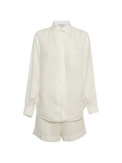 Pre-owned Loro Piana Linen Shirt And Shorts Set In White