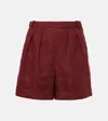 Loro Piana Women's Pawel Linen Shorts In Brown