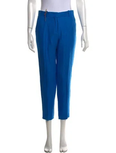 Pre-owned Loro Piana Linen Straight Leg Pants W/ Tags In Blue