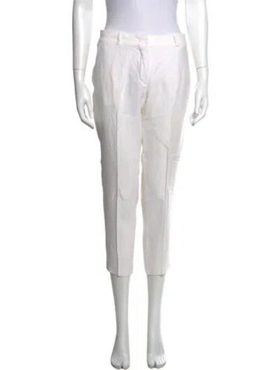 Pre-owned Loro Piana Linen Straight Leg Pants In White