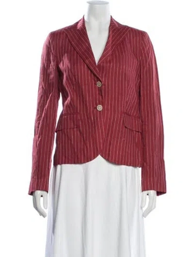 Pre-owned Loro Piana Linen Striped Blazer In Red