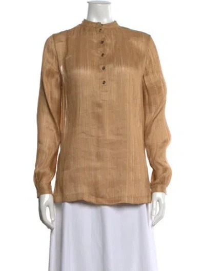 Pre-owned Loro Piana Linen Striped Blouse In Neutrals