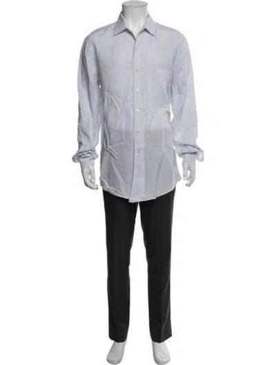 Pre-owned Loro Piana Linen Striped Shirt In Blue