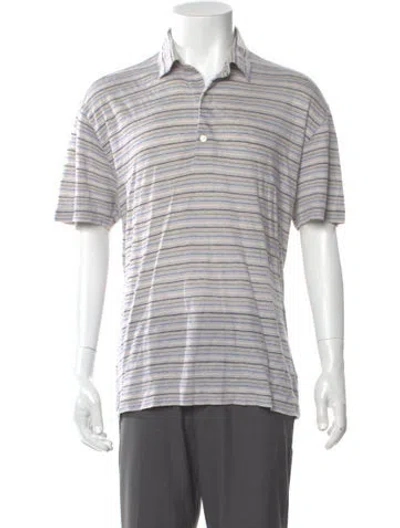 Pre-owned Loro Piana Linen Striped Shirt In Gray