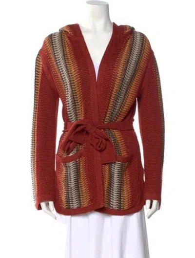 Pre-owned Loro Piana Linen Striped Sweater In Red