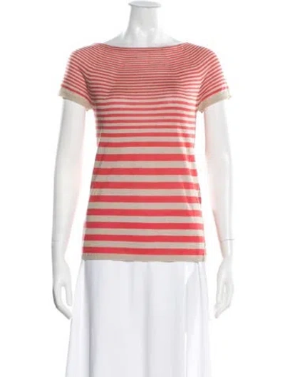 Pre-owned Loro Piana Linen Striped Sweater In Red