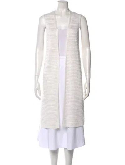 Pre-owned Loro Piana Linen Striped Sweater In White