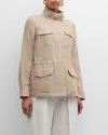 Loro Piana Linen Traveler Jacket In D0cp Grain Beige