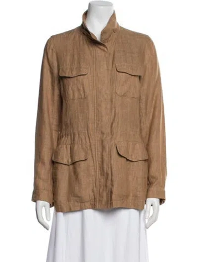 Pre-owned Loro Piana Linen Utility Jacket In Brown