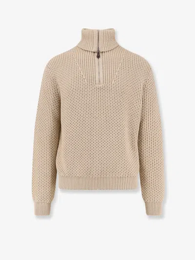 Loro Piana Linen, Virgin Wool, Cashmere And Silk Blend Sweater In Neutral