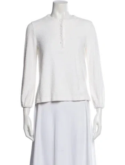 Pre-owned Loro Piana Linen V-neck Sweater In White