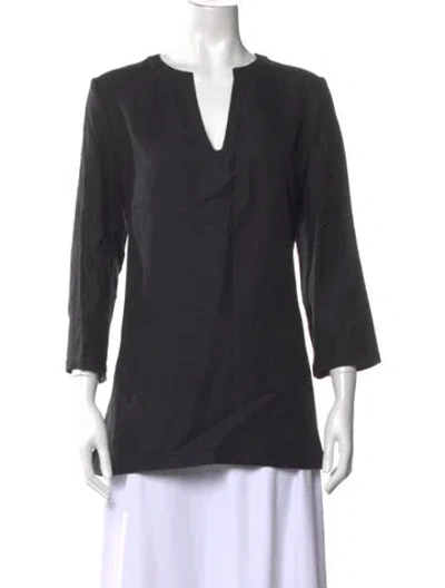 Pre-owned Loro Piana Linen V-neck Top In Neutrals