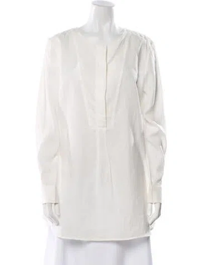 Pre-owned Loro Piana Linen V-neck Tunic In Neutral