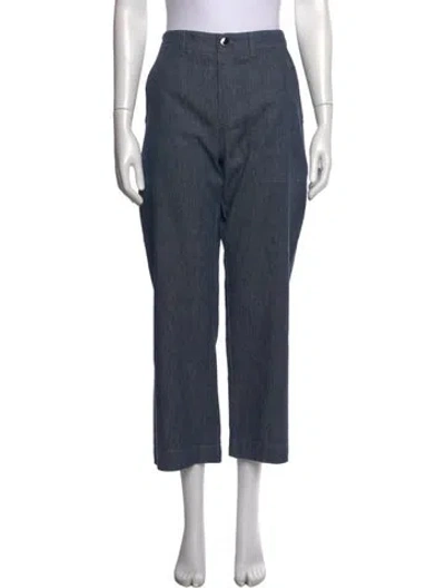 Pre-owned Loro Piana Linen Wide Leg Pants In Blue