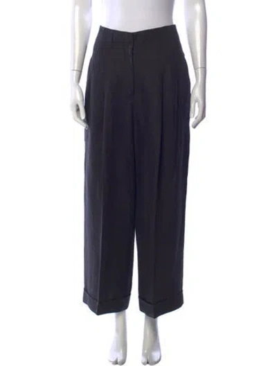 Pre-owned Loro Piana Linen Wide Leg Pants In Blue