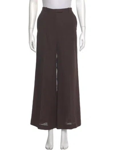 Pre-owned Loro Piana Linen Wide Leg Pants In Brown