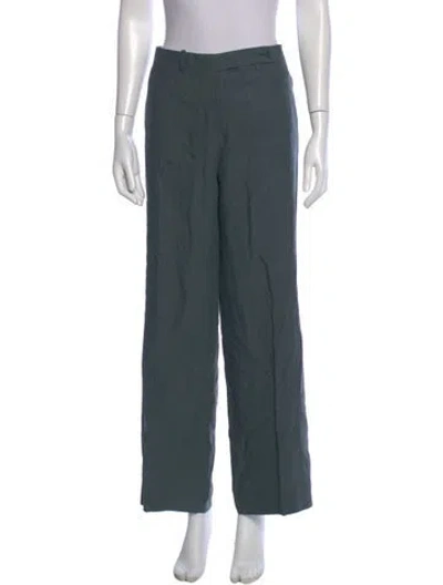 Pre-owned Loro Piana Linen Wide Leg Pants In Green