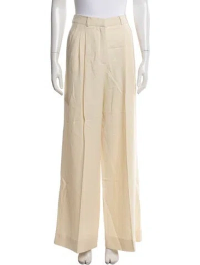 Pre-owned Loro Piana Linen Wide Leg Pants In Neutrals