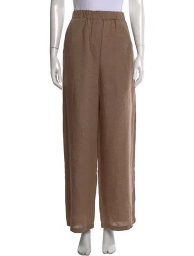 Pre-owned Loro Piana Linen Wide Leg Pants In Neutrals