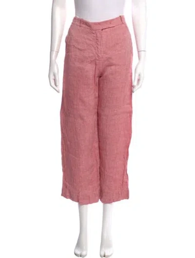 Pre-owned Loro Piana Linen Wide Leg Pants In Red