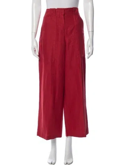 Pre-owned Loro Piana Linen Wide Leg Pants In Red