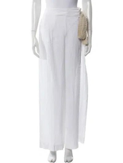 Pre-owned Loro Piana Linen Wide Leg Pants In White