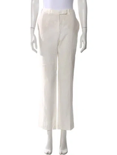 Pre-owned Loro Piana Linen Wide Leg Pants In White
