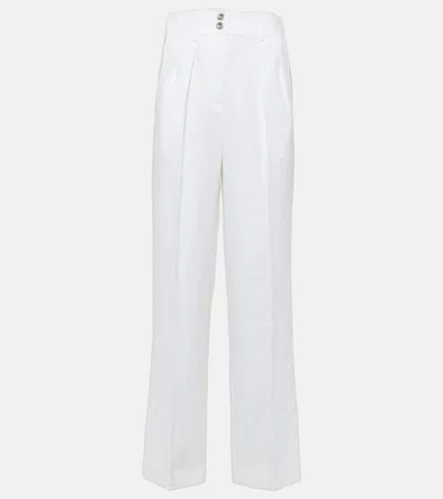 Loro Piana Linen Wide-leg Pants In White