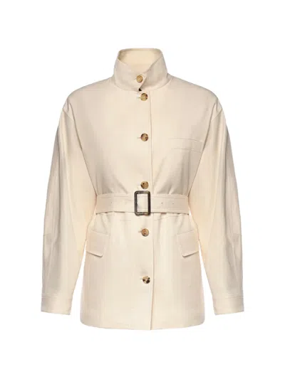 Loro Piana Lismore Belted Jacket In Brown