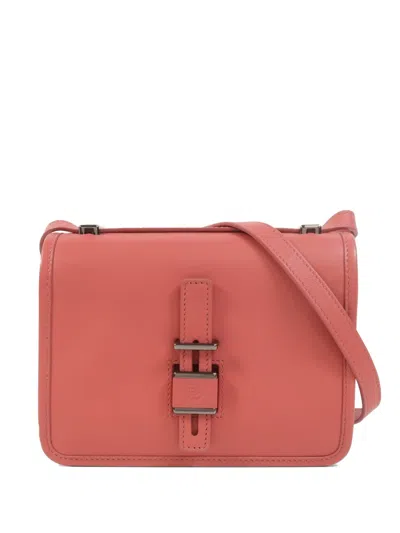 Pre-owned Loro Piana Lock In Leather Shoulder Bag In Pink