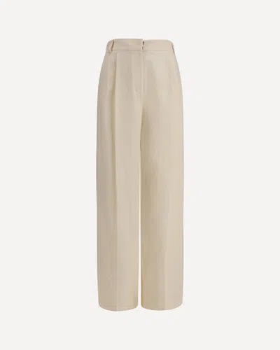 Loro Piana Lodger Trousers In Linen And Virgin Wool In White