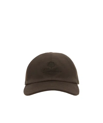 Loro Piana Logo Baseball Cap In Black