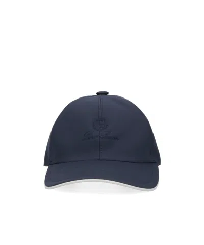 Loro Piana Logo Baseball Cap In Black