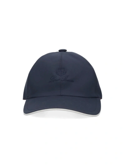 Loro Piana Logo Baseball Cap In Blue