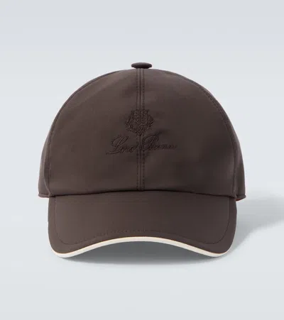 Loro Piana Logo Baseball Cap In Brown
