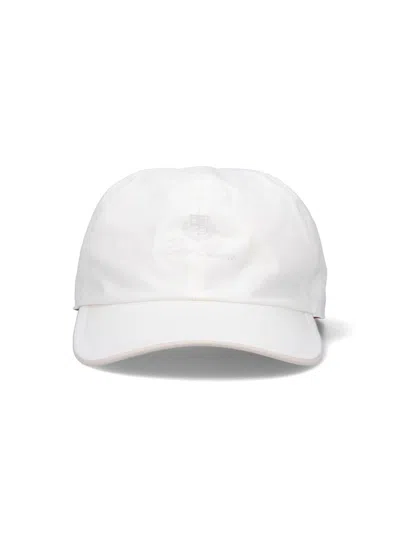 Loro Piana Logo Baseball Cap In White