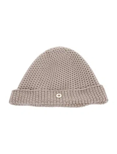 Pre-owned Loro Piana Logo Cashmere Beanie In Neutral