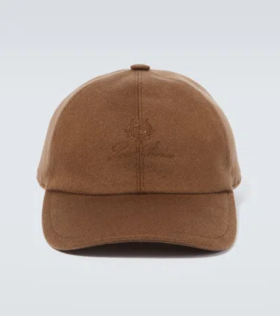Loro Piana Logo Cashmere Hat In Brown