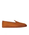Loro Piana Logo Cashmere Loafers In Pecan Color