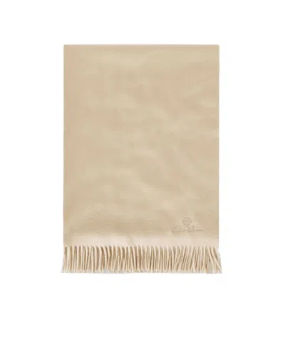 Loro Piana Logo Cashmere Scarf In Nude