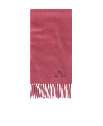 Loro Piana Logo Cashmere Scarf In Pink