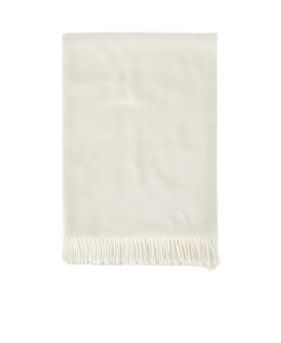 Loro Piana Logo Details Cashmere Scarf In White