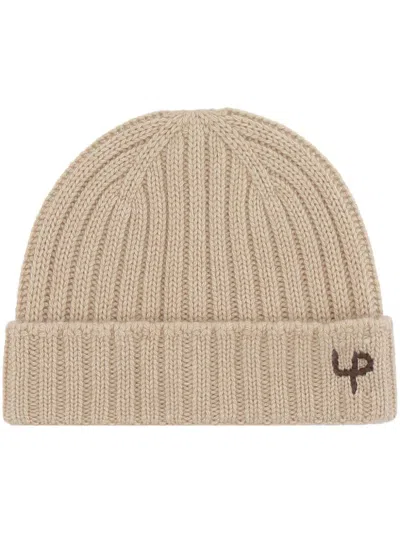 Loro Piana Logo-embellished Ribbed-knit Beanie In Neutrals