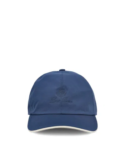 Loro Piana Logo Embroidered Baseball Cap In Blue