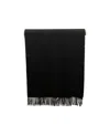 Loro Piana Logo Embroidered Fringed-edge Scarf In Black