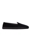 Loro Piana Logo Embroidered Loafers In Navy Blue