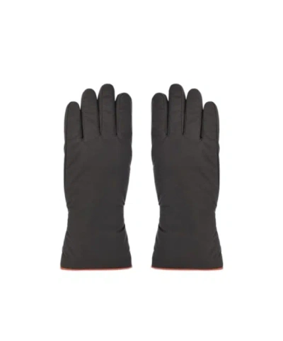 Loro Piana Logo Embroidered Panelled Gloves In Black
