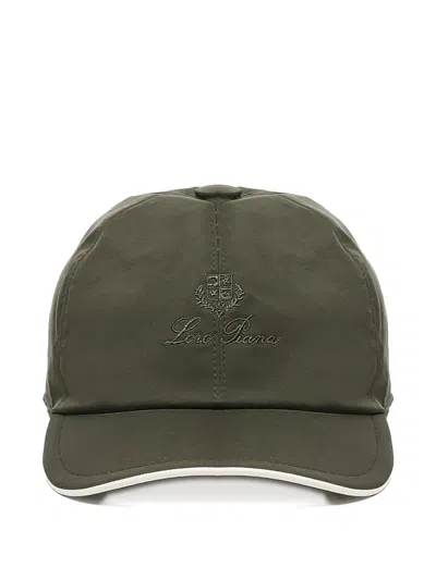 Loro Piana Logo-embroidered Peak Cap In Green