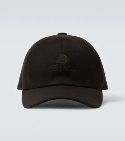 Loro Piana Logo Embroidered Suede Baseball Cap In Green