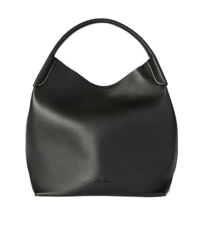 Loro Piana Logo Large Shoulder Bag In Black